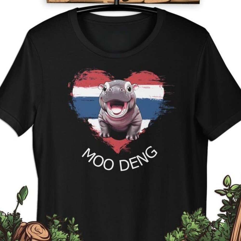 Moo Deng Shirt, Pygmy Hippo Shirt, Thailand Zoo Star Tee, Moo Deng Fan Club